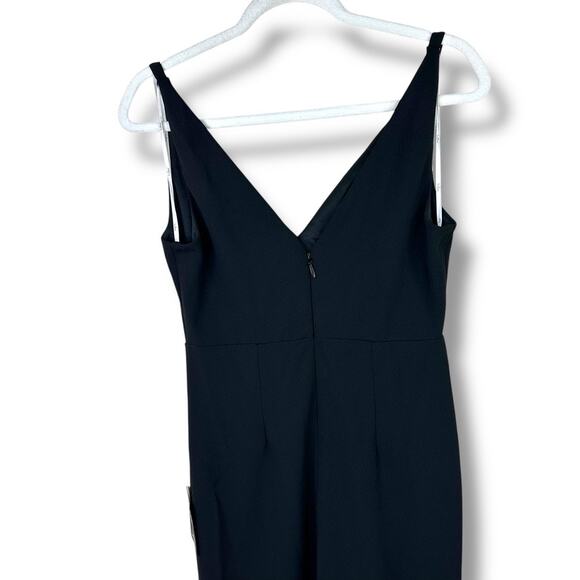 Lulus NWT Melora Black Crepe Bodycon Mermaid Sleeveless Flared Maxi Dress Medium - Picture 8 of 10